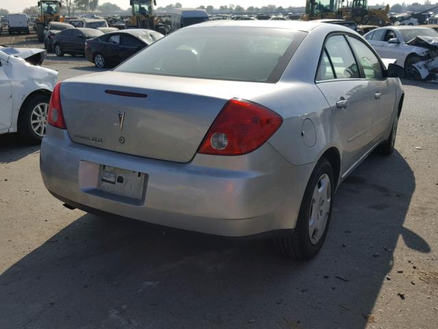 1G2ZF58B074277733 - 2007 PONTIAC G6 VALUE L SILVER photo 4