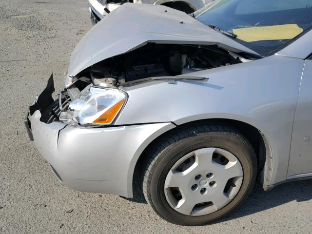 1G2ZF58B074277733 - 2007 PONTIAC G6 VALUE L SILVER photo 9