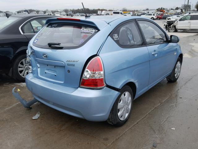 KMHCM3AC3AU159256 - 2010 HYUNDAI ACCENT BLU BLUE photo 4