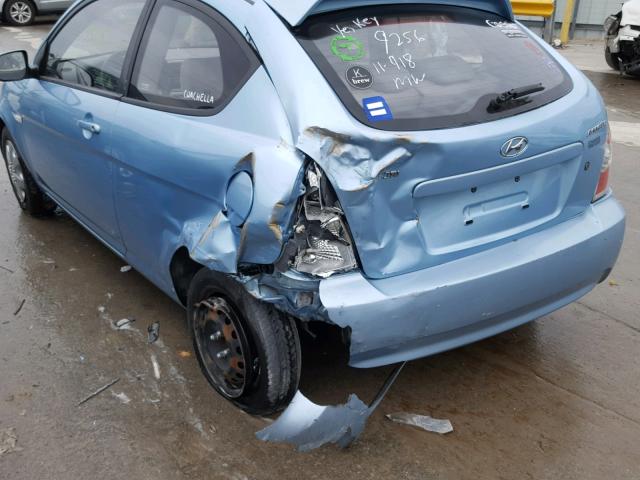 KMHCM3AC3AU159256 - 2010 HYUNDAI ACCENT BLU BLUE photo 9