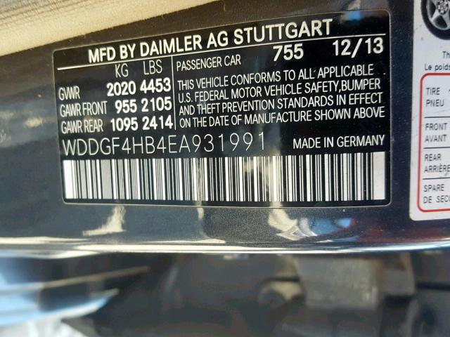 WDDGF4HB4EA931991 - 2014 MERCEDES-BENZ C 250 GRAY photo 10