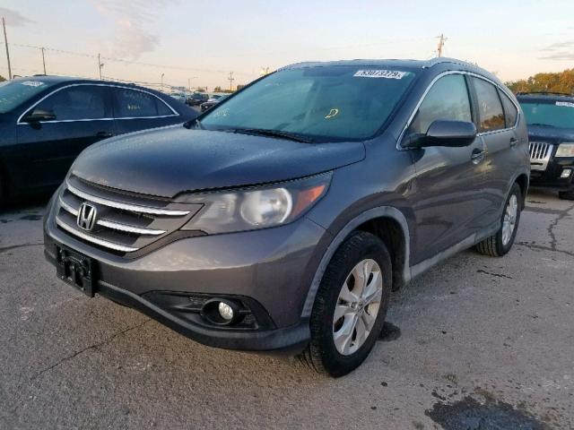 5J6RM3H77CL022654 - 2012 HONDA CR-V EXL GRAY photo 2