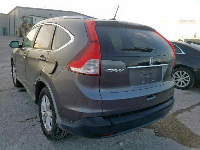 5J6RM3H77CL022654 - 2012 HONDA CR-V EXL GRAY photo 3