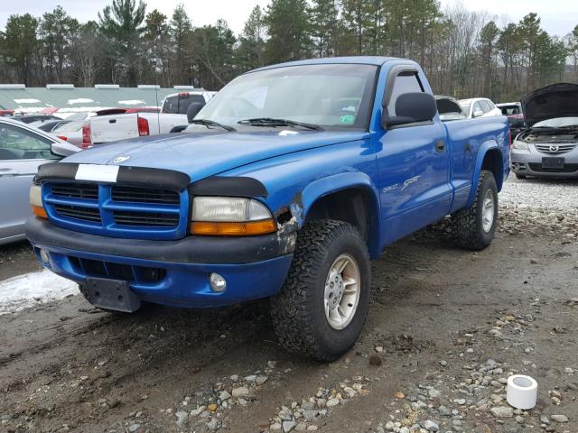 1B7GG26X9XS170785 - 1999 DODGE DAKOTA BLUE photo 2