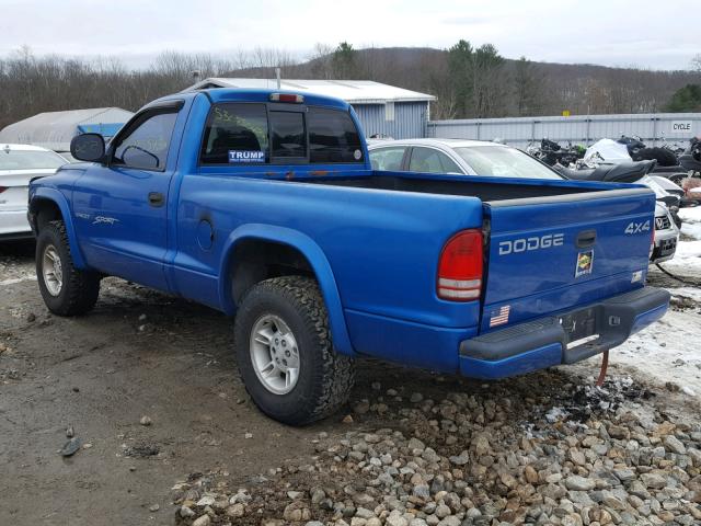 1B7GG26X9XS170785 - 1999 DODGE DAKOTA BLUE photo 3