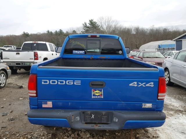 1B7GG26X9XS170785 - 1999 DODGE DAKOTA BLUE photo 6