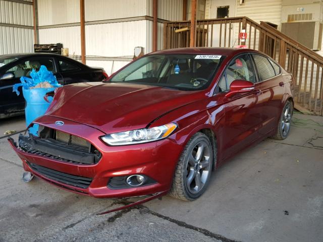 1FA6P0H75F5113001 - 2015 FORD FUSION SE RED photo 2