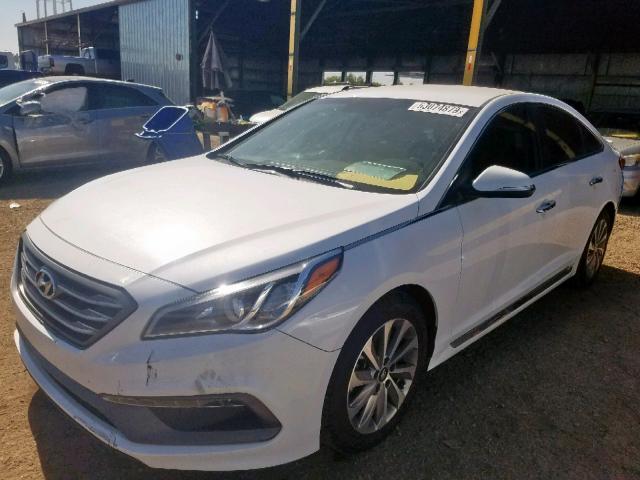 5NPE34AF5FH105989 - 2015 HYUNDAI SONATA SPO WHITE photo 2