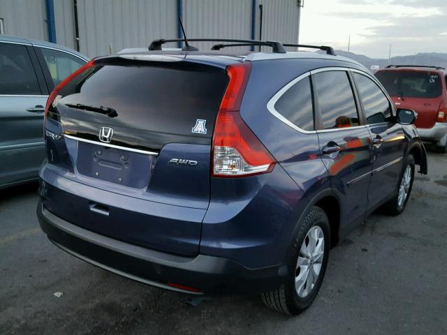 2HKRM4H74DH664721 - 2013 HONDA CR-V EXL BLUE photo 4