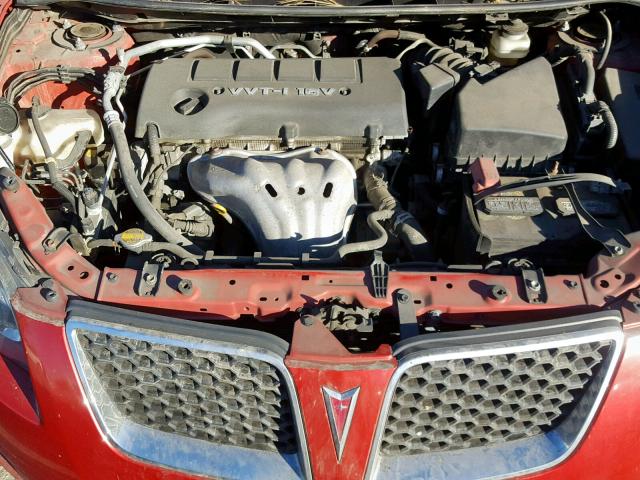 5Y2SP67069Z464061 - 2009 PONTIAC VIBE RED photo 7