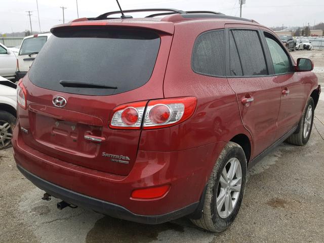 5XYZKDAGXBG025313 - 2011 HYUNDAI SANTA FE L RED photo 4