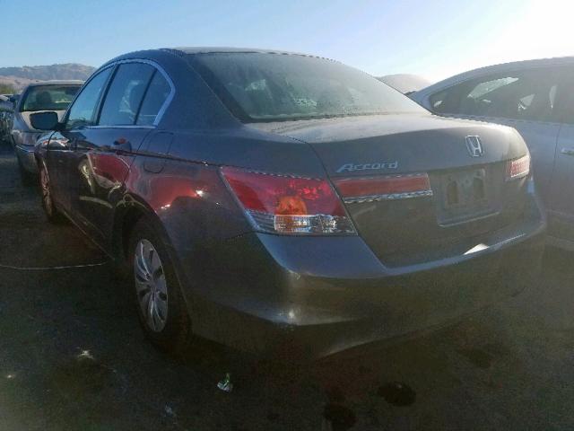 1HGCP2F32CA242729 - 2012 HONDA ACCORD LX GRAY photo 3