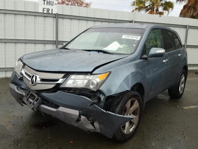 2HNYD28507H520749 - 2007 ACURA MDX SPORT BLUE photo 2