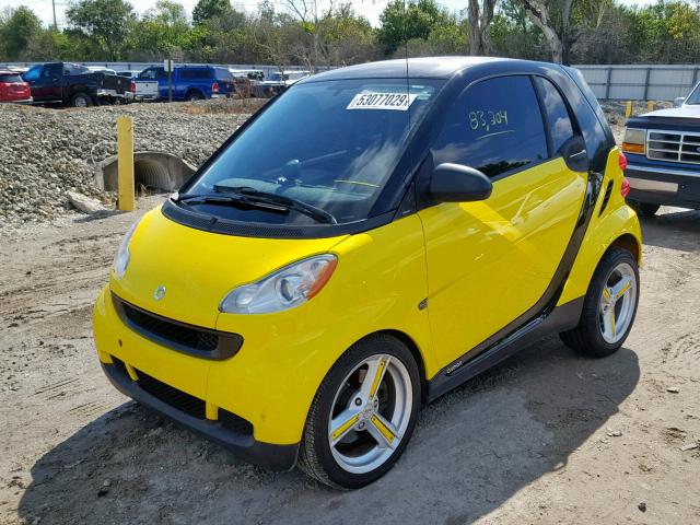 WMEEJ31X48K202602 - 2008 SMART FORTWO PUR YELLOW photo 2