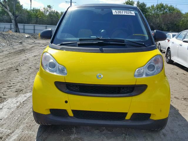 WMEEJ31X48K202602 - 2008 SMART FORTWO PUR YELLOW photo 9