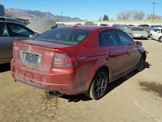 19UUA76577A018995 - 2007 ACURA TL TYPE S RED photo 4