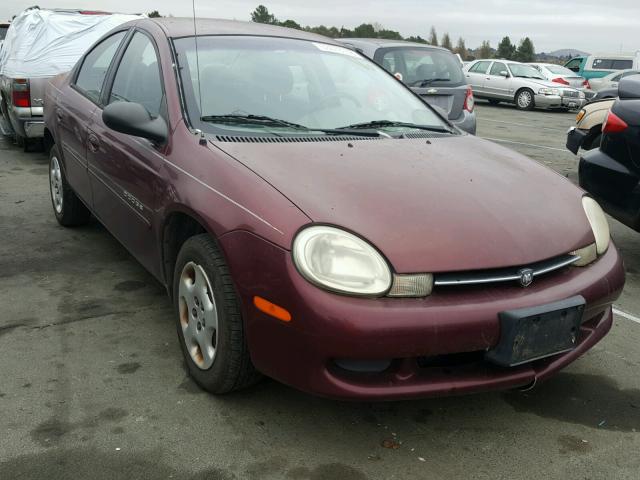 1B3ES46C31D268240 - 2001 DODGE NEON SE MAROON photo 1