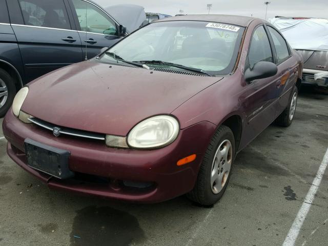 1B3ES46C31D268240 - 2001 DODGE NEON SE MAROON photo 2