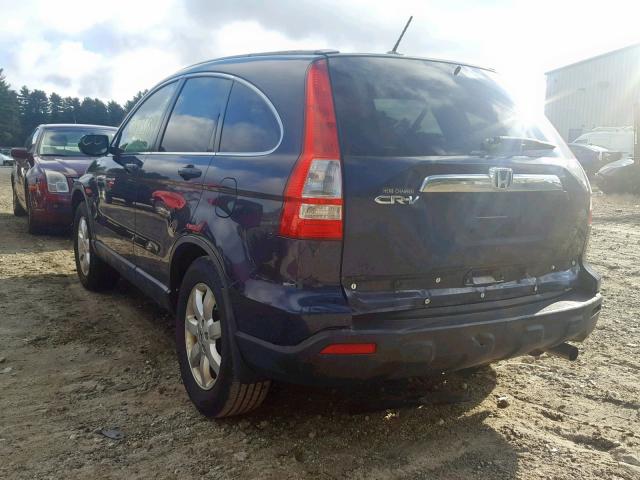 JHLRE48757C093157 - 2007 HONDA CR-V EXL BLUE photo 3