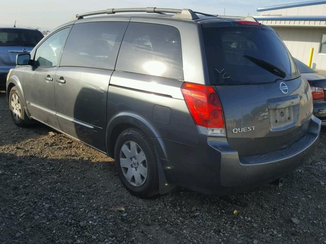 5N1BV28U26N112075 - 2006 NISSAN QUEST S GRAY photo 3