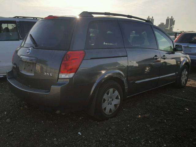 5N1BV28U26N112075 - 2006 NISSAN QUEST S GRAY photo 4