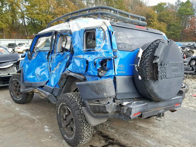 JTEBU11F470059483 - 2007 TOYOTA FJ CRUISER BLUE photo 3