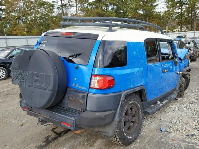 JTEBU11F470059483 - 2007 TOYOTA FJ CRUISER BLUE photo 4