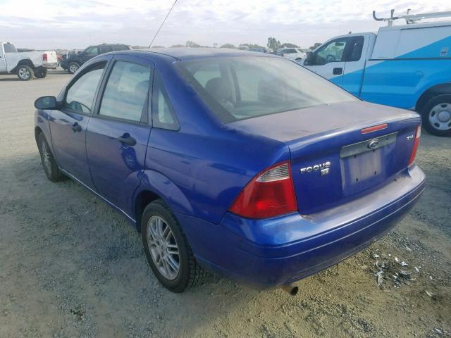 1FAFP34N55W316646 - 2005 FORD FOCUS ZX4 BLUE photo 3