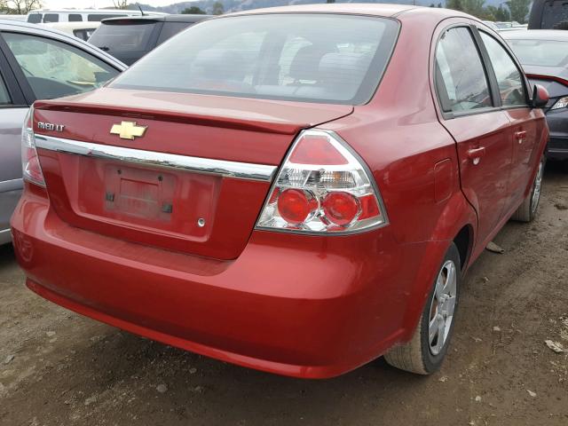 KL1TD5DE9BB114579 - 2011 CHEVROLET AVEO LS RED photo 4