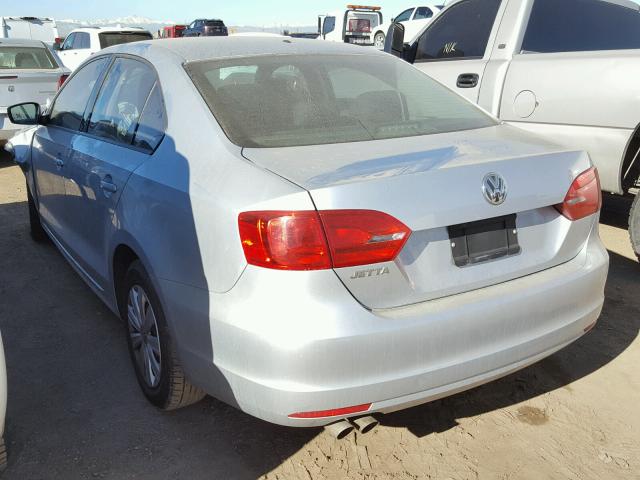 3VW1K7AJ1DM211089 - 2013 VOLKSWAGEN JETTA BASE 银色 照片 3