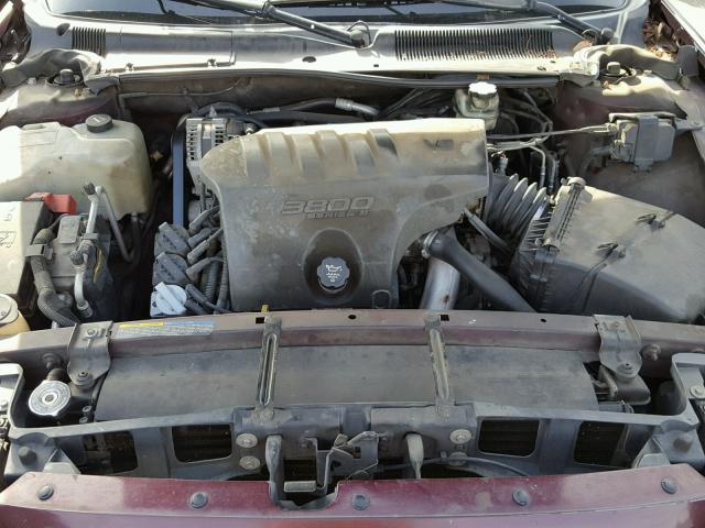 1G4HP52K144103528 - 2004 BUICK LESABRE CU BURGUNDY photo 7