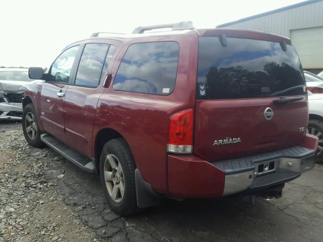 5N1AA08B66N709255 - 2006 NISSAN ARMADA SE RED photo 3