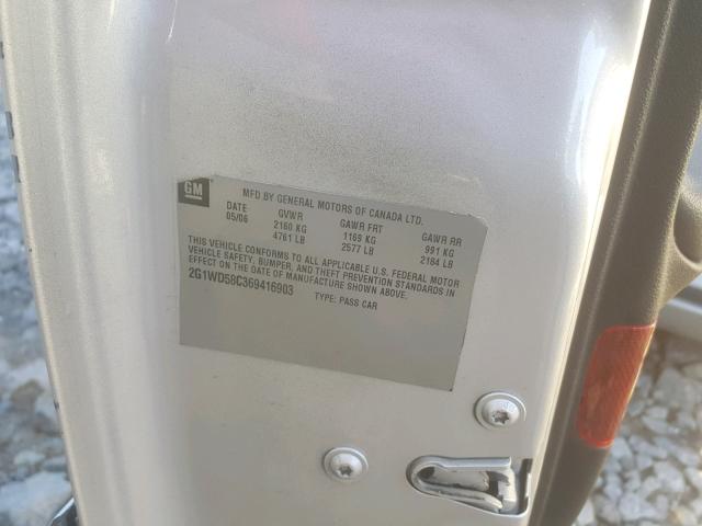 2G1WD58C369416903 - 2006 CHEVROLET IMPALA SUP Күміс фото 10