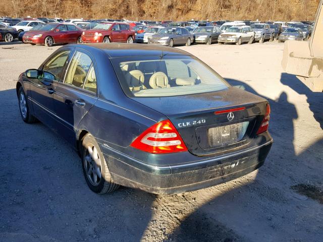 WDBRF61J23E010518 - 2003 MERCEDES-BENZ C 240 GREEN photo 3