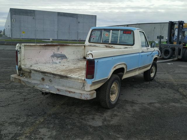 1FTHF2615DPA23235 - 1983 FORD F250 BLUE photo 4