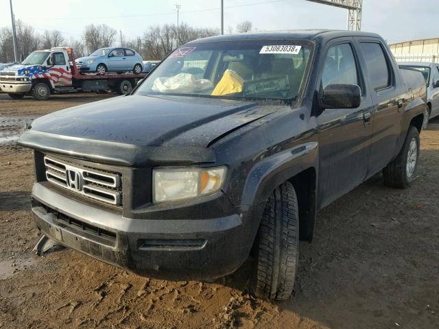 2HJYK16406H566785 - 2006 HONDA RIDGELINE BLACK photo 2