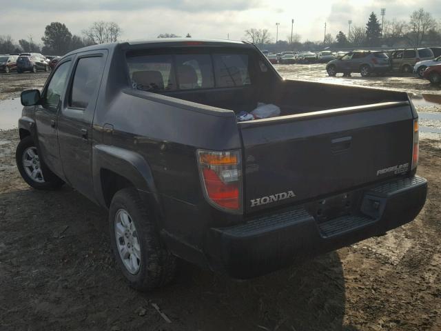 2HJYK16406H566785 - 2006 HONDA RIDGELINE BLACK photo 3