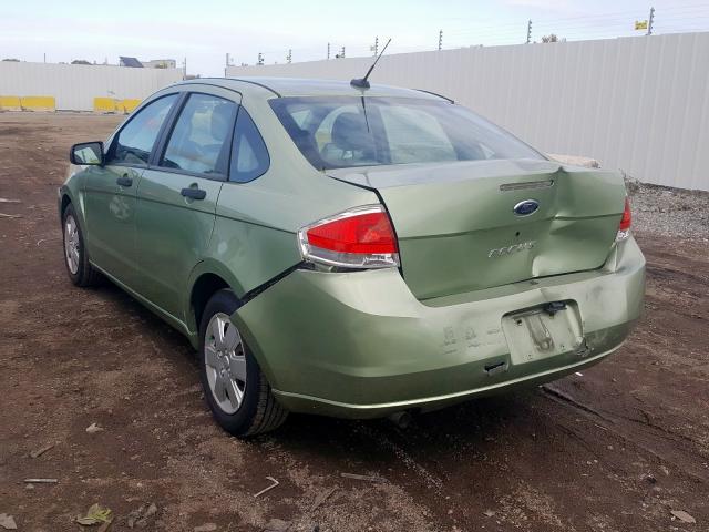 1FAHP34N78W281105 - 2008 FORD FOCUS S/SE GREEN photo 3