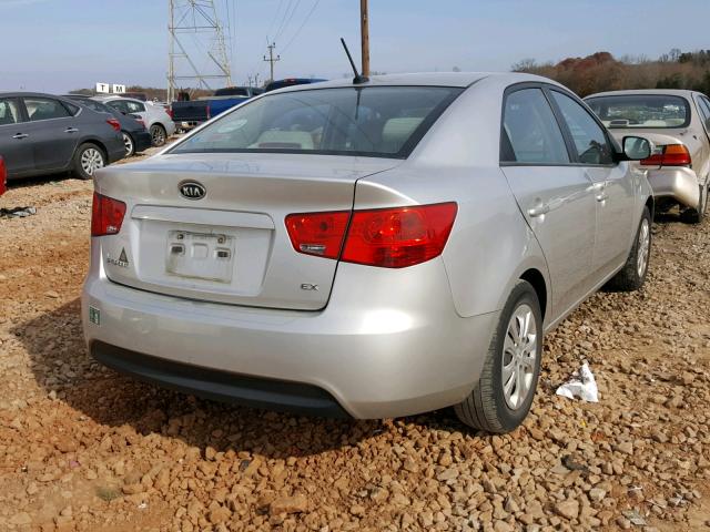 KNAFU4A25A5253094 - 2010 KIA FORTE EX SILVER photo 4