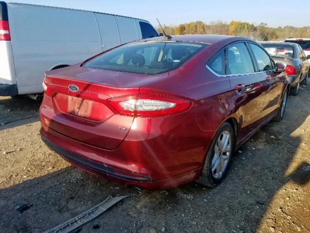 3FA6P0H74DR132715 - 2013 FORD FUSION SE RED photo 4