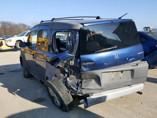 5J6YH17593L022319 - 2003 HONDA ELEMENT EX BLUE photo 3