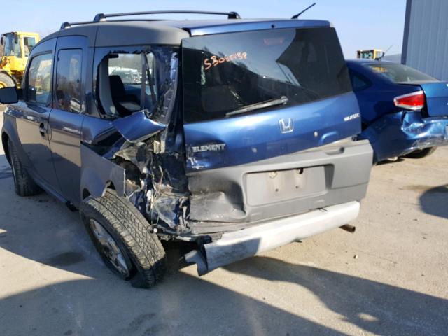 5J6YH17593L022319 - 2003 HONDA ELEMENT EX BLUE photo 9