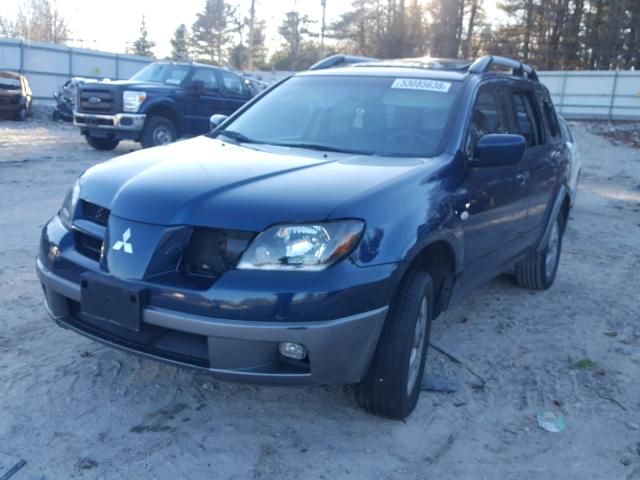 JA4LZ41F44U002761 - 2004 MITSUBISHI OUTLANDER BLUE photo 2