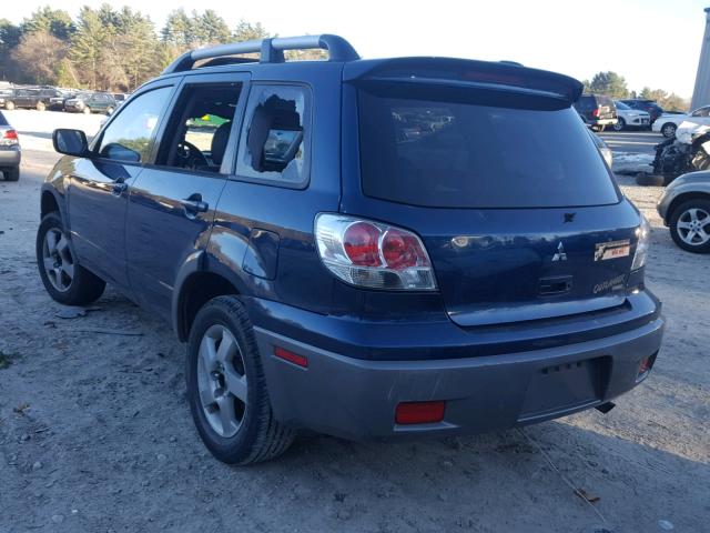 JA4LZ41F44U002761 - 2004 MITSUBISHI OUTLANDER BLUE photo 3