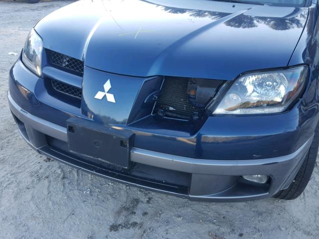 JA4LZ41F44U002761 - 2004 MITSUBISHI OUTLANDER BLUE photo 9