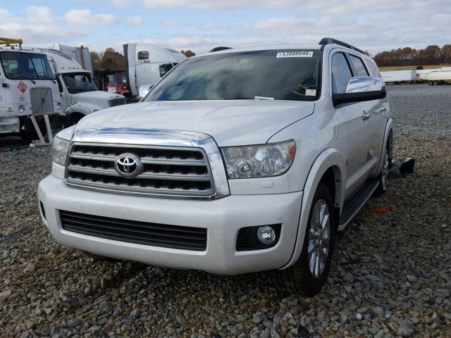 5TDZY67A58S008573 - 2008 TOYOTA SEQUOIA PL WHITE photo 2