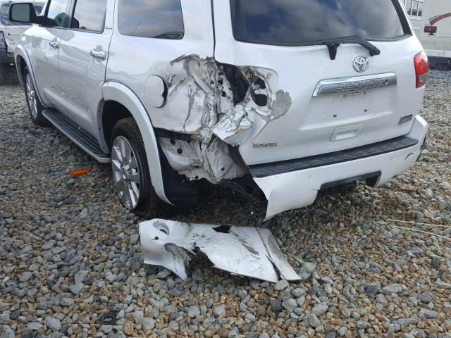 5TDZY67A58S008573 - 2008 TOYOTA SEQUOIA PL WHITE photo 9