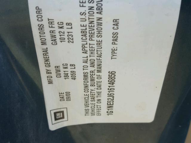 1G1NE52J616146856 - 2001 CHEVROLET MALIBU LS 绿色 照片 10