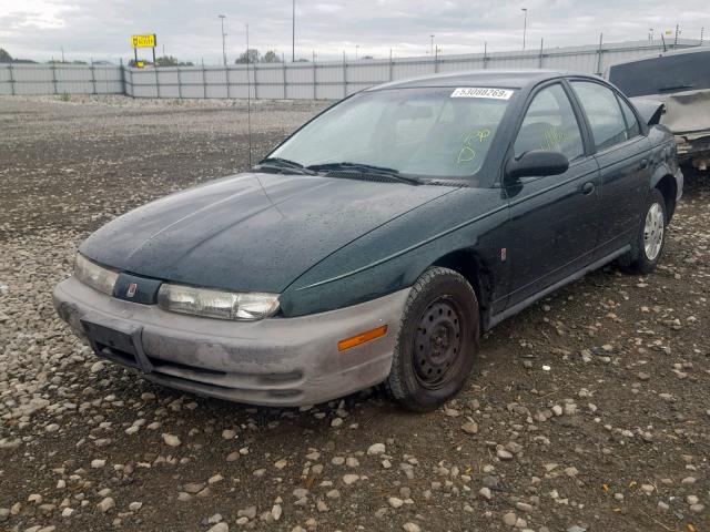 1G8ZH5280VZ220655 - 1997 SATURN SL1 GREEN photo 2