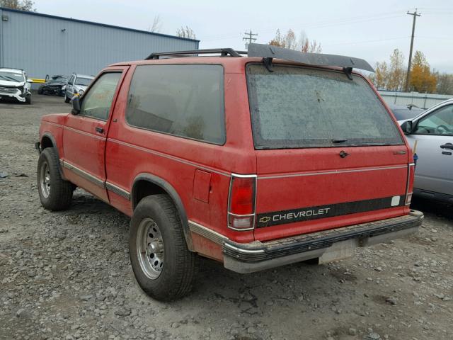 1GNCT18Z4M0118420 - 1991 CHEVROLET BLAZER S10 RED photo 3